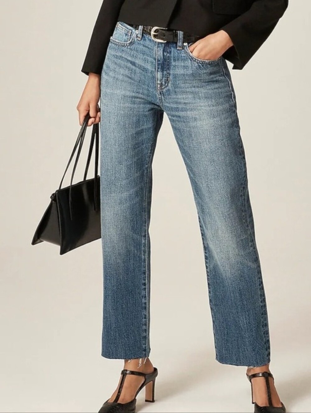 Classic High-Rise Straight Leg Jeans - Blue